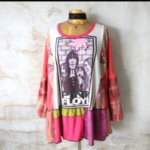 Oversize Tunic Retro Band Shirt Patchwork
Clothes Reconstruct Top